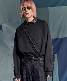 《UNISEX》Prime-Over Lace-Up Alien Sweat Crew Neck Pullover/プライムオーバーレースアップエイリアンスウェットクルーネックプルオーバー【MAISON SPECIAL/メゾンスペシャル】