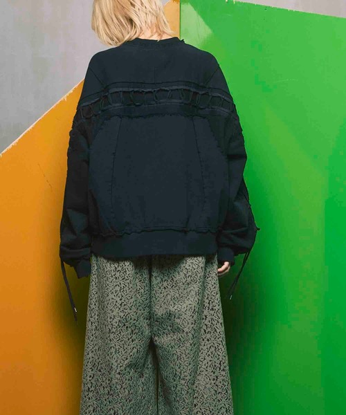 UNISEX》Prime-Over Lace-Up Alien Sweat Crew Neck Pullover