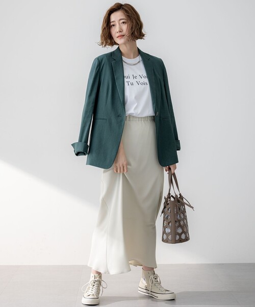 23区（ニジュウサンク）の「【洗える】カラーロゴ Tシャツ（Tシャツ/カットソー・レディース・ホワイト系/ライラック系/グレー系/イエロー系・40/38）」の20枚目の写真
