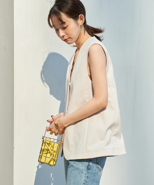 plage sandy linenジレ　美品 sandy linen ジレ（ジレ）｜Plage（プラージュ）の通販