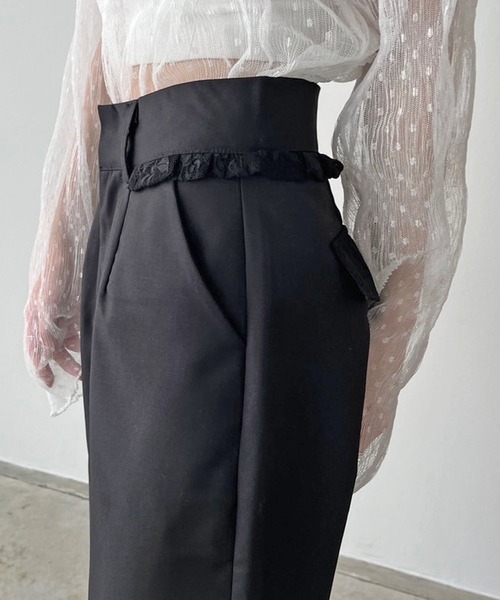 Jewelobe(ジュエローブ)の「レースディテールワイドスラックス(スラックス・レディース・グレー/ブラック・M/L)」の16枚目の写真