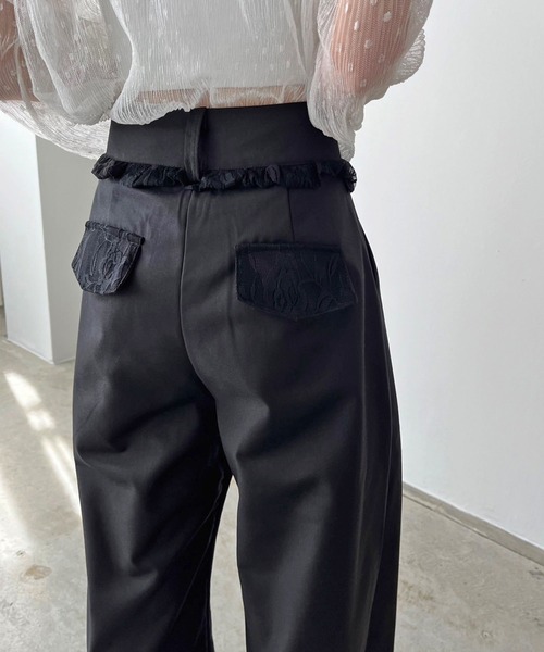 Jewelobe(ジュエローブ)の「レースディテールワイドスラックス(スラックス・レディース・グレー/ブラック・M/L)」の17枚目の写真