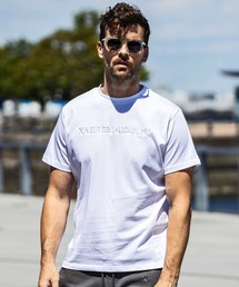 1PIU1UGUALE3 RELAX(ウノピゥウノウグァーレトレ リラックス)ロゴ刺しゅう 二重ロゴ ワンポイント 半袖Tシャツ