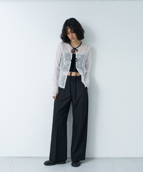 完売　CODE A tulle lace ribbon blouse tulle lace ribbon blouse（シャツ・ブラウス） | CODE A