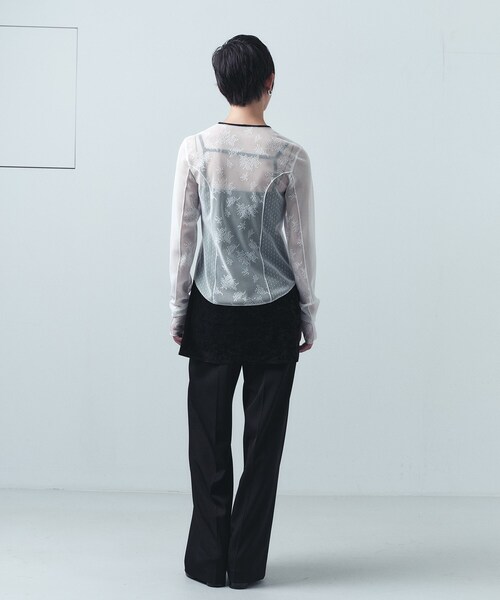 CODE A（コードエー）の「◆tulle lace ribbon blouse（シャツ/ブラウス・レディース・ホワイト/ブラック・00）」の9枚目の写真
