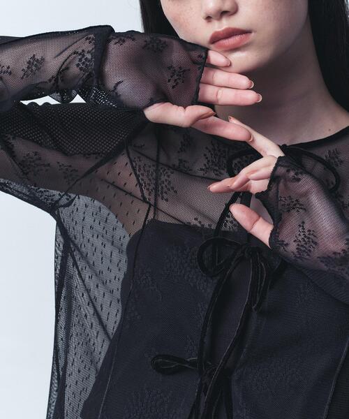 完売　CODE A tulle lace ribbon blouse tulle lace ribbon blouse（シャツ/ブラウス）｜CODE A（コード