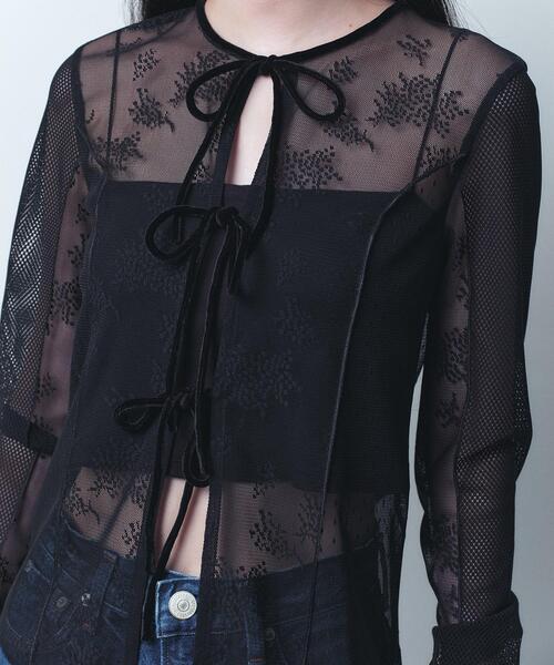 CODE A（コードエー）の「◆tulle lace ribbon blouse（シャツ/ブラウス・レディース・ホワイト/ブラック・00）」の15枚目の写真