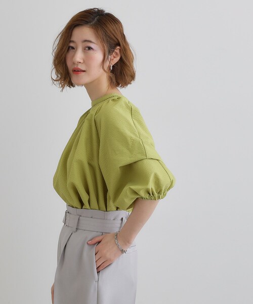 grove(グローブ)の「2WAYサッカースモックブラウス(シャツ/ブラウス・レディース・オフホワイト/ブラック/グリーン・02/03/04/01/05)」の20枚目の写真