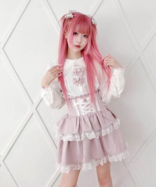 MA*RS（アメーバーマーズ）の「ハイウエストスピンドルボリュームスカパン（スカート・レディース・ブラック×ホワイト/ブラック/グレー/レッド/ホワイト×ブラック/ピンク・FREE）」の9枚目の写真