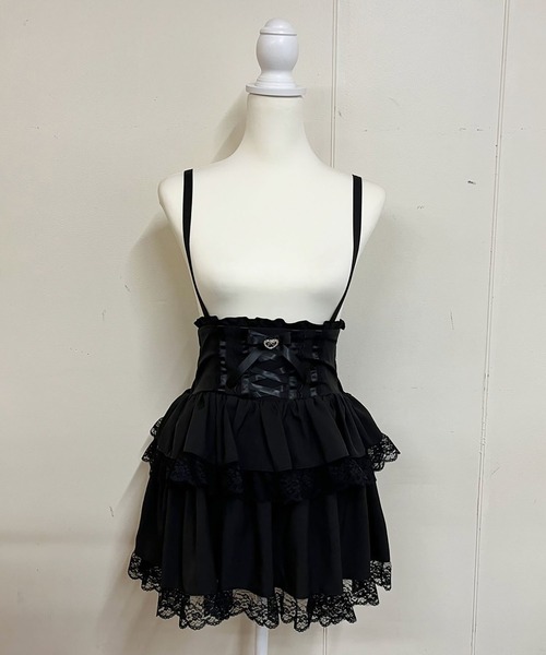 MA*RS(アメーバーマーズ)の「ハイウエストスピンドルボリュームスカパン(スカート・レディース・ブラック×ホワイト/ブラック/グレー/レッド/ホワイト×ブラック・FREE)」の6枚目の写真