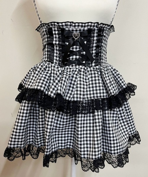 MA*RS(アメーバーマーズ)の「ハイウエストスピンドルボリュームスカパン(スカート・レディース・ブラック×ホワイト/ブラック/グレー/レッド/ホワイト×ブラック・FREE)」の12枚目の写真