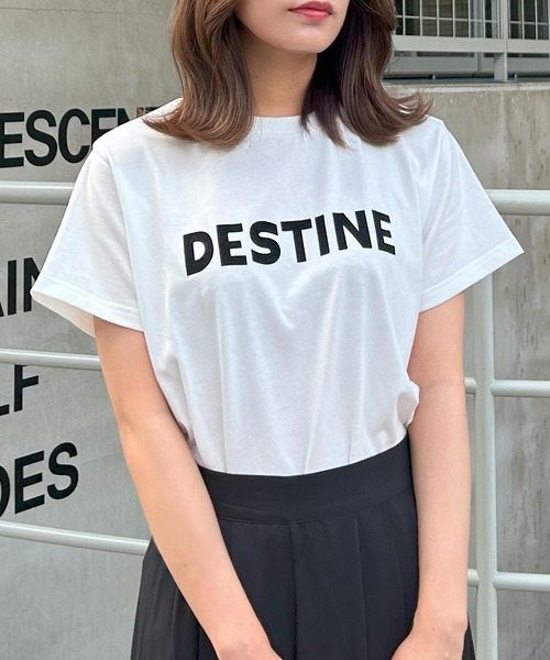 INGNI（イング）の「【WEB限定】ロゴプリントTシャツ（Tシャツ/カットソー・レディース・チャコールグレー/ホワイト×ブラック/ホワイト系その他/ブラック×シルバー/ホワイト×シルバー/ホワイト系5/ピンク系2/ピンク系9・M）」の11枚目の写真