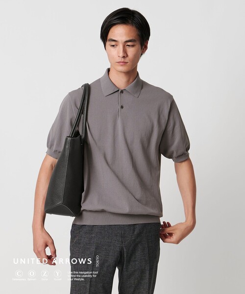 united arrows & sons ブラック ショートスリーブ ポロシャツ 5500025S0556_m1_c101.jpg