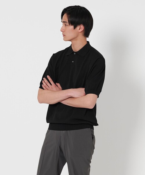 ショートスリーブ ニットポロシャツ UA COZY ‐ウォッシャブル