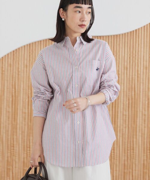 BEVERLY HILLS POLO CLUB（ビバリーヒルズポロクラブ）の「BH.POLO CLUB別注ビッグシャツ（シャツ/ブラウス・レディース・レッド/イエロー/ブルー/グレー・FREE）」の9枚目の写真