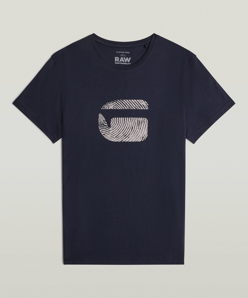 G-STAR（ジースター）の「Finger Print Burger T-Shirt/バーガーブランドロゴTシャツ（Tシャツ/カットソー・メンズ・ダークブラック/ダークブルー/ホワイト・LARGE/MEDIUM/SMALL/X-LARGE/X-SMALL）」の3枚目の写真