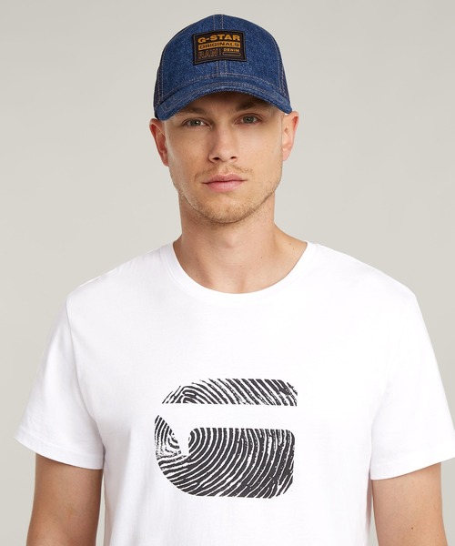 G-STAR（ジースター）の「Finger Print Burger T-Shirt/バーガーブランドロゴTシャツ（Tシャツ/カットソー・メンズ・ダークブラック/ダークブルー/ホワイト・LARGE/MEDIUM/SMALL/X-LARGE/X-SMALL）」の13枚目の写真