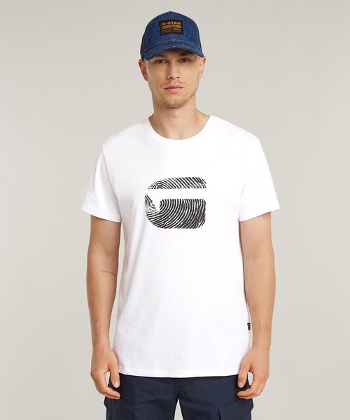 G-STAR（ジースター）の「Finger Print Burger T-Shirt/バーガーブランドロゴTシャツ（Tシャツ/カットソー・メンズ・ダークブラック/ダークブルー/ホワイト・LARGE/MEDIUM/SMALL/X-LARGE/X-SMALL）」の10枚目の写真