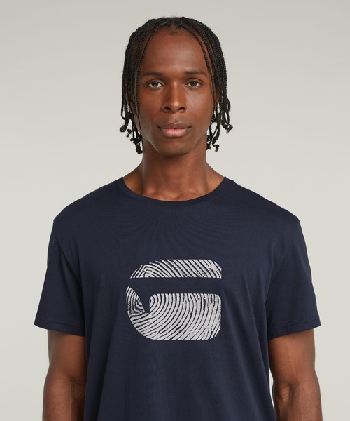 G-STAR（ジースター）の「Finger Print Burger T-Shirt/バーガーブランドロゴTシャツ（Tシャツ/カットソー・メンズ・ダークブラック/ダークブルー/ホワイト・LARGE/MEDIUM/SMALL/X-LARGE/X-SMALL）」の7枚目の写真