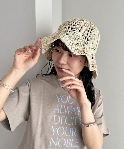 DISCOAT(ディスコート)の「ペーパーチューリップハット(ハット・レディース・ライトベージュ/グレイッシュベージュ・FREE)」の12枚目の写真