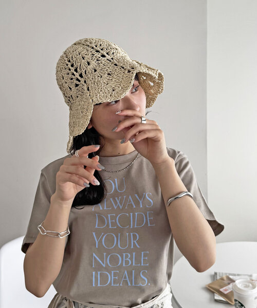 DISCOAT(ディスコート)の「ペーパーチューリップハット(ハット・レディース・ライトベージュ/グレイッシュベージュ・FREE)」の13枚目の写真