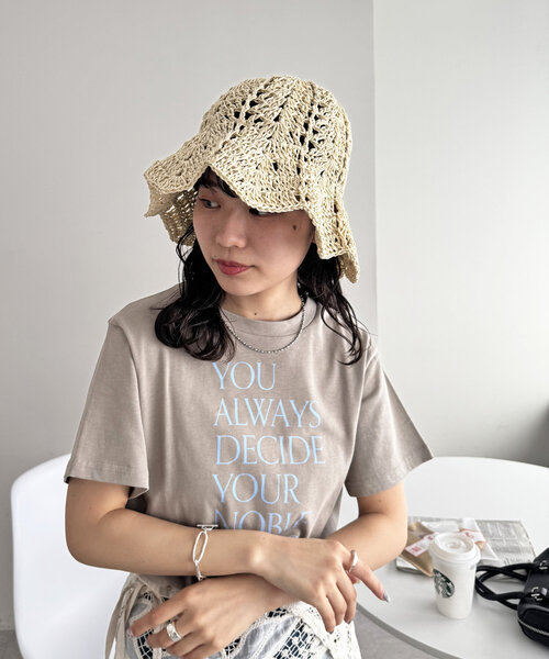 DISCOAT(ディスコート)の「ペーパーチューリップハット(ハット・レディース・ライトベージュ/グレイッシュベージュ・FREE)」の14枚目の写真