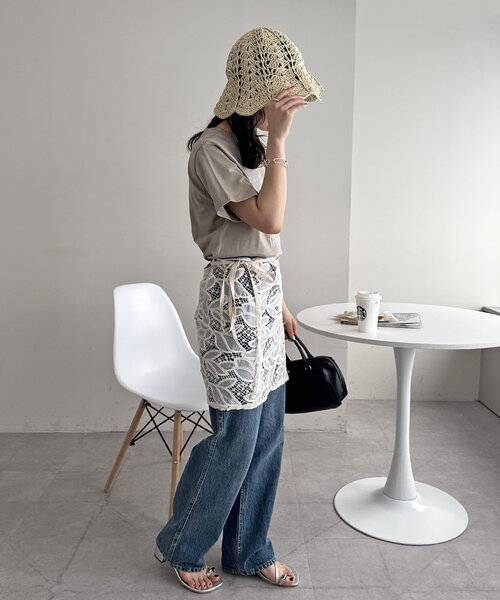 DISCOAT(ディスコート)の「ペーパーチューリップハット(ハット・レディース・ライトベージュ/グレイッシュベージュ・FREE)」の19枚目の写真