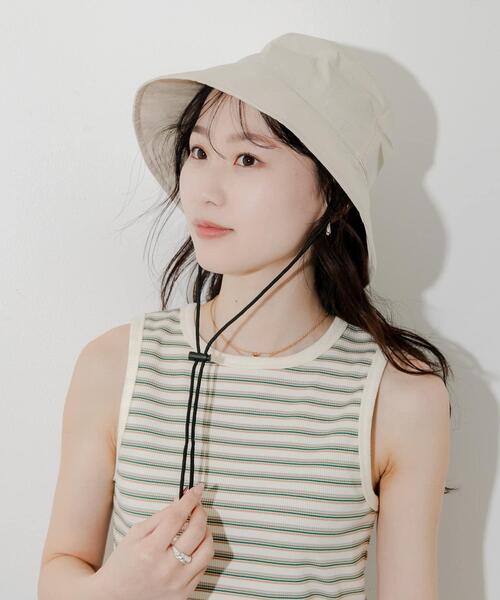 SMELLY（スメリー）の「『撥水/UVカット』ハッスイドロストバケットハット（ハット・レディース・カーキ/アイボリー/ブラック・-）」の4枚目の写真