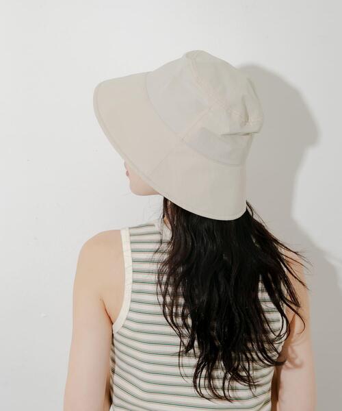 SMELLY（スメリー）の「『撥水/UVカット』ハッスイドロストバケットハット（ハット・レディース・カーキ/アイボリー/ブラック・-）」の6枚目の写真