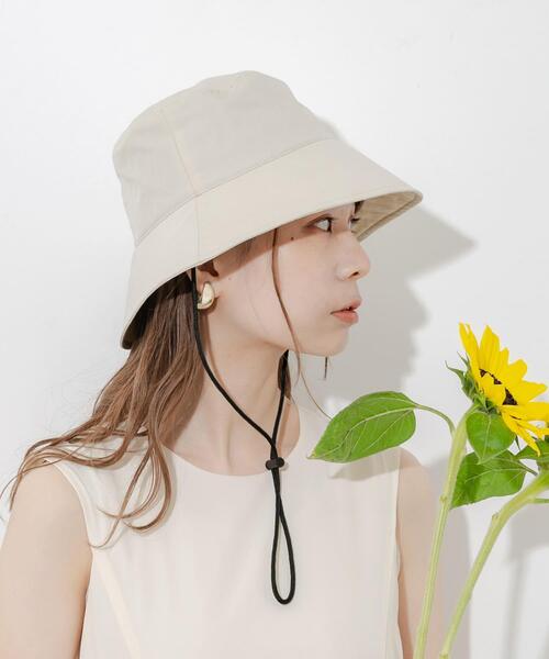 SMELLY（スメリー）の「『撥水/UVカット』ハッスイドロストバケットハット（ハット・レディース・カーキ/アイボリー/ブラック・-）」の9枚目の写真