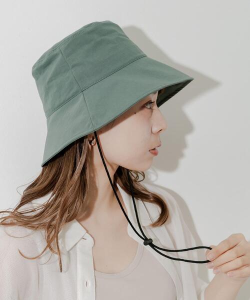 SMELLY（スメリー）の「『撥水/UVカット』ハッスイドロストバケットハット（ハット・レディース・カーキ/アイボリー/ブラック・-）」の8枚目の写真