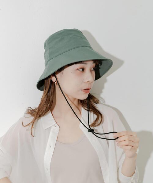 SMELLY（スメリー）の「『撥水/UVカット』ハッスイドロストバケットハット（ハット・レディース・カーキ/アイボリー/ブラック・-）」の11枚目の写真