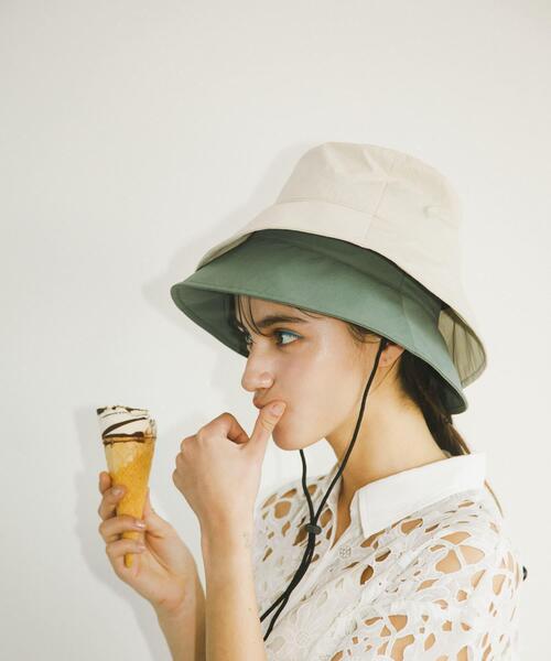 SMELLY（スメリー）の「『撥水/UVカット』ハッスイドロストバケットハット（ハット・レディース・カーキ/アイボリー/ブラック・-）」の13枚目の写真