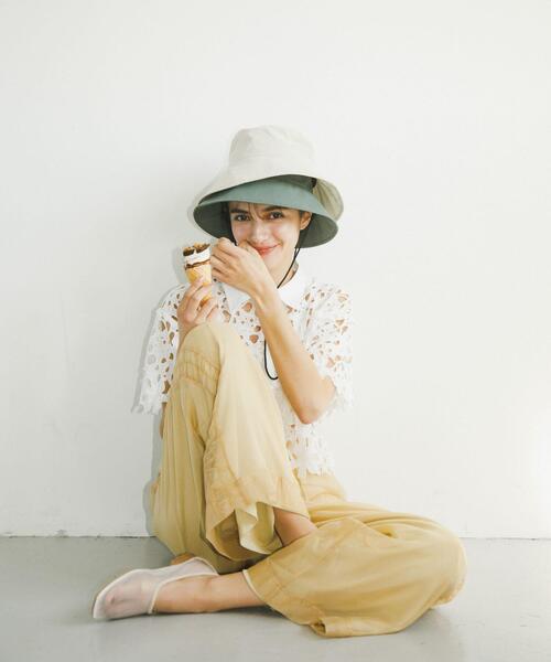 SMELLY（スメリー）の「『撥水/UVカット』ハッスイドロストバケットハット（ハット・レディース・カーキ/アイボリー/ブラック・-）」の14枚目の写真