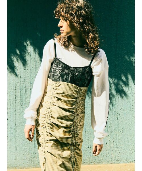 セール】LACE DOCKING CHECK CAMI ONEPIECE（ワンピース）｜:ETHROF