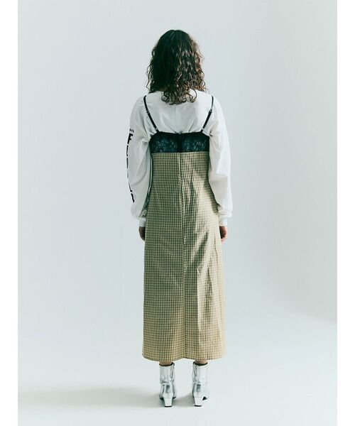 :ETHROF(イーサオブ)の「LACE DOCKING CHECK CAMI ONEPIECE(ワンピース・レディース・ベージュ/ブラック・MEDIUM)」の10枚目の写真