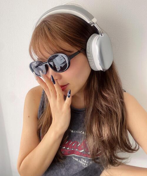 WEGO(ウィゴー)の「WEGO/オーバルスモークレンズアイウェア(サングラス・レディース・ブラック・FREE)」の1枚目の写真