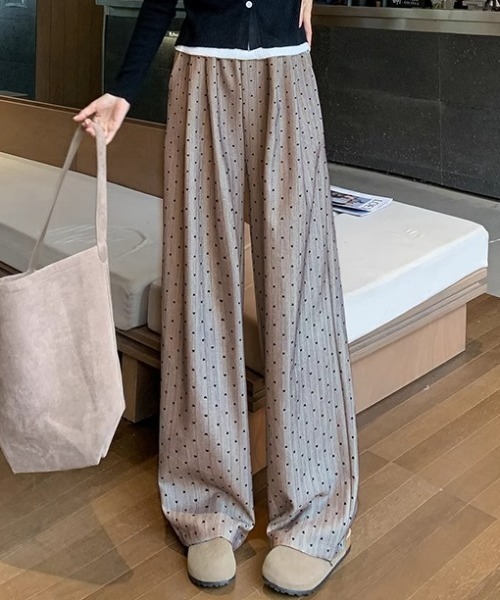 Mejoul（メジュール）の「ハートストライプ柄イージーパンツ（その他パンツ・レディース・ライトグレー/ブラウン/グレー・M/L）」の14枚目の写真