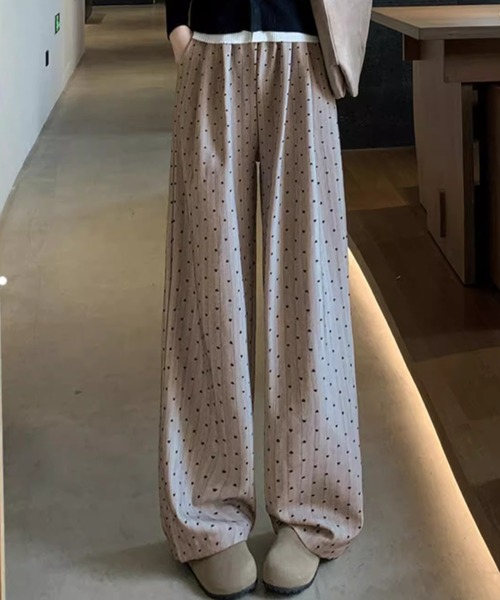 Mejoul（メジュール）の「ハートストライプ柄イージーパンツ（その他パンツ・レディース・ライトグレー/ブラウン/グレー・M/L）」の15枚目の写真