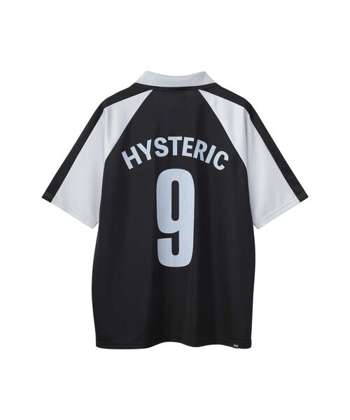HYSTERIC GLAMOURポロシャツHYSTERIC 9 ブラック×グレー HYSTERIC GLAMOUR（ヒステリックグラマー）の「HYSTERIC 9