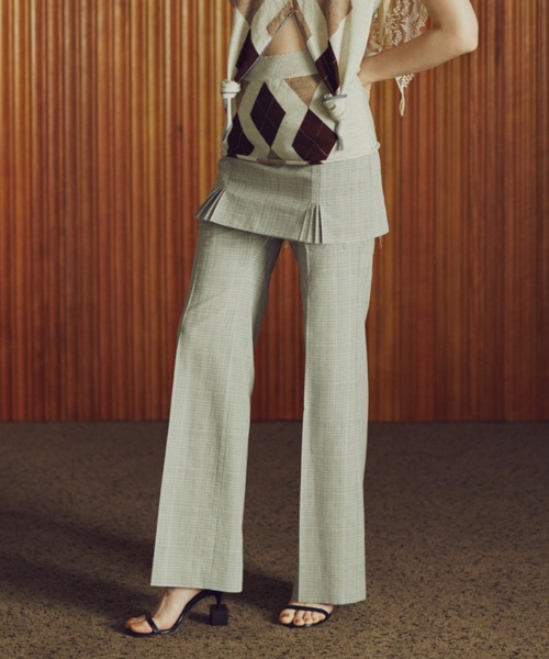最新最全のをすべて / セール】チェックレイヤードトラウザー Check Trousers Layerd パンツ