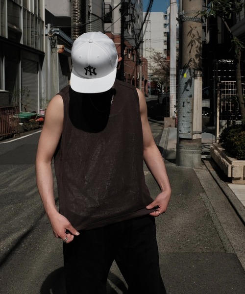 O project(オープロジェクト)の「O PROJECT オープロジェクト / SLEEVELESS MESH TEE(Tシャツ/カットソー・メンズ・ナチュラル/ブラック・MEDIUM)」の2枚目の写真