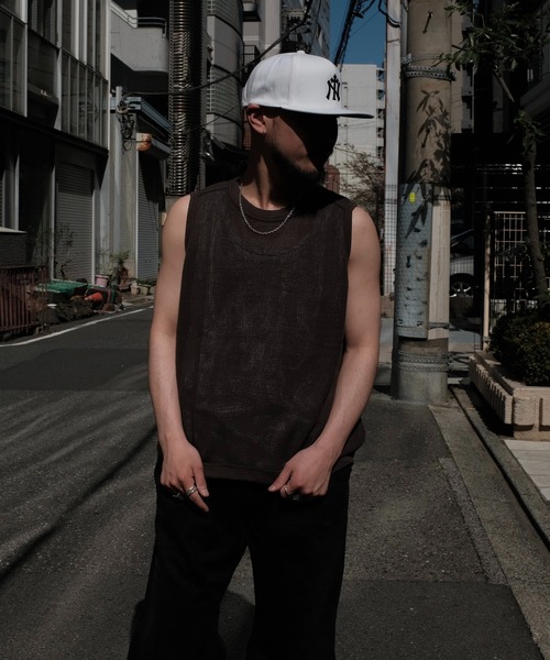 O project(オープロジェクト)の「O PROJECT オープロジェクト / SLEEVELESS MESH TEE(Tシャツ/カットソー・メンズ・ナチュラル/ブラック・MEDIUM)」の4枚目の写真