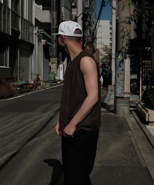 O project(オープロジェクト)の「O PROJECT オープロジェクト / SLEEVELESS MESH TEE(Tシャツ/カットソー・メンズ・ナチュラル/ブラック・MEDIUM)」の5枚目の写真