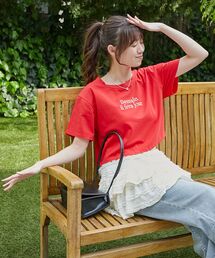MAJESTIC LEGON | パール付きクロップドロゴTシャツ(Tシャツ/カットソー)