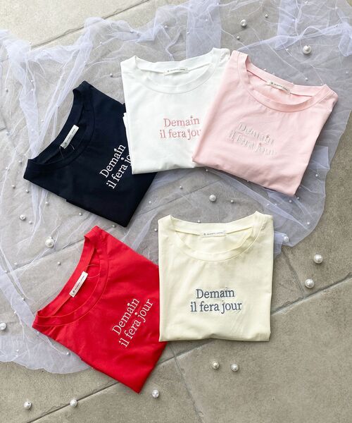 MAJESTIC LEGON(マジェスティックレゴン)の「パール付きクロップドロゴTシャツ(Tシャツ/カットソー・レディース・イエロー/ピンク/オフホワイト/レッド/ブラック・MEDIUM)」の17枚目の写真