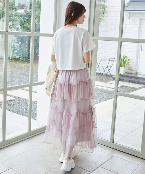 MAJESTIC LEGON(マジェスティックレゴン)の「パール付きクロップドロゴTシャツ(Tシャツ/カットソー・レディース・イエロー/ピンク/オフホワイト/レッド/ブラック・MEDIUM)」の20枚目の写真