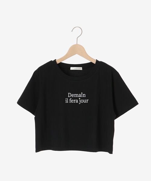 MAJESTIC LEGON(マジェスティックレゴン)の「パール付きクロップドロゴTシャツ(Tシャツ/カットソー・レディース・イエロー/ピンク/オフホワイト/レッド/ブラック・MEDIUM)」の7枚目の写真