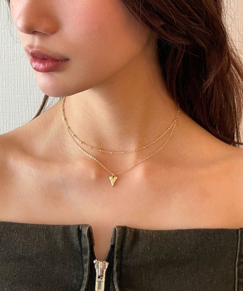 FOREVER 21(フォーエバー トゥエンティーワン)の「2連ハートデザインネックレス(ネックレス・レディース・ゴールド/シルバー・FREE)」の2枚目の写真