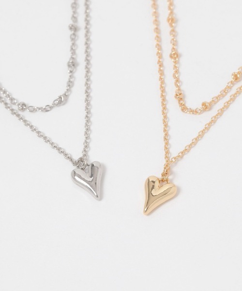 FOREVER 21(フォーエバー トゥエンティーワン)の「2連ハートデザインネックレス(ネックレス・レディース・ゴールド/シルバー・FREE)」の6枚目の写真